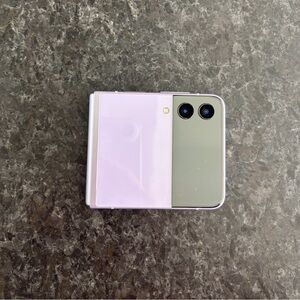 Samsung Foldable Phone in Pink and Green